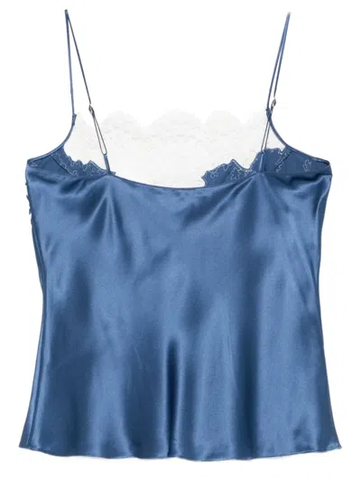 Carine Gilson Lace-details Slip In Blue