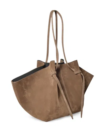 Yuzefi Suede Knot-detail Tote Bag In Brown