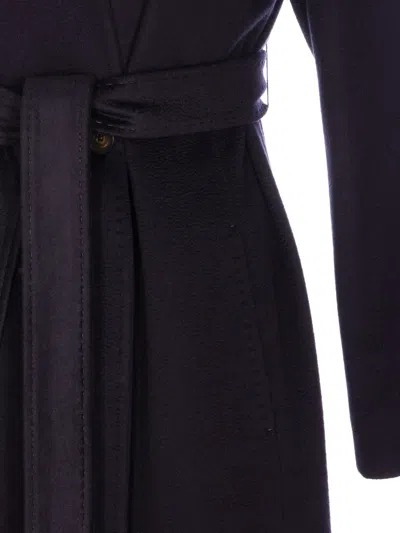 Max Mara Belted Coat In Purple