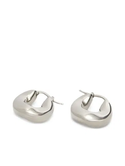 Jil Sander Hoop Earrings In Metallic