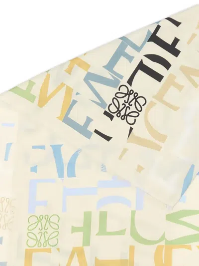 Loewe Logo-pattern Scarf In Neutral