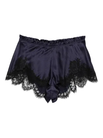 Carine Gilson Lace-detail Pyjama Shorts In Blue