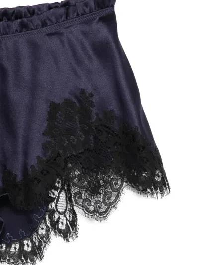 Carine Gilson Lace-detail Pyjama Shorts In Blue