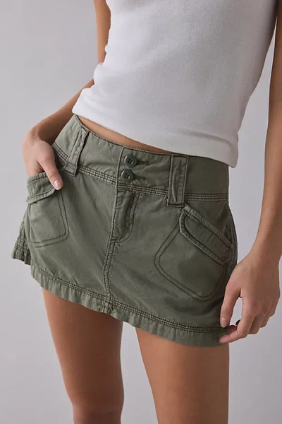 Bdg Trail Star Utility Low-rise Micro Mini Skirt In Green, Women's At Urban Outfitters In Green