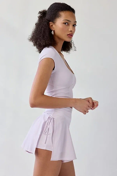 Out From Under Studio Woven Wrap Side-tie Mini Skort In Lilac, Women's At Urban Outfitters In Purple