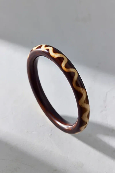 Urban Outfitters Swirl Motif Bangle Bracelet In Dark Brown, Women's At  In Multi