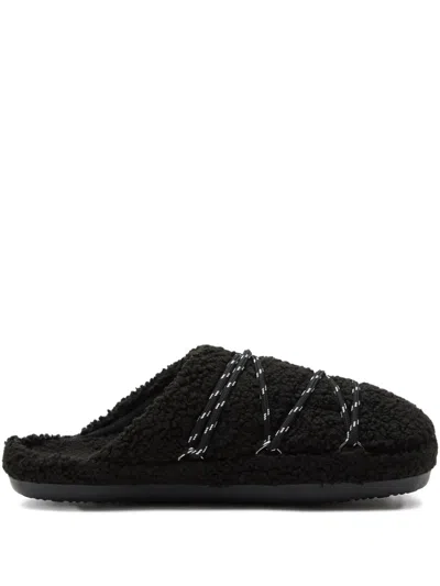 Moon Boot Mb Teddy Slipper Slipper-mule In Black Shearling In Black