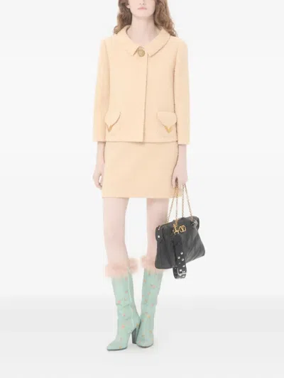 Valentino Garavani Vlogo Signature Wool Jacket In Neutral