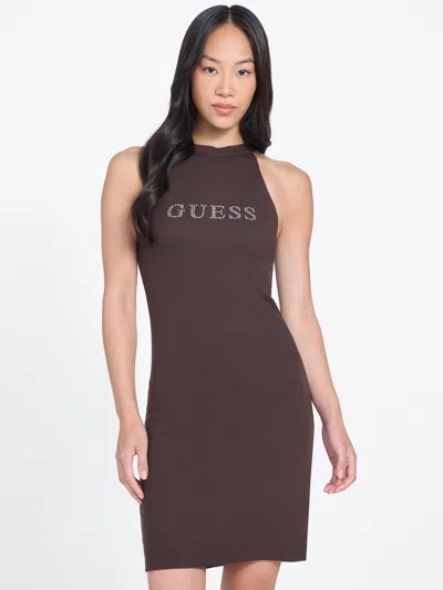 Guess Factory Tory Logo Dress In Purple