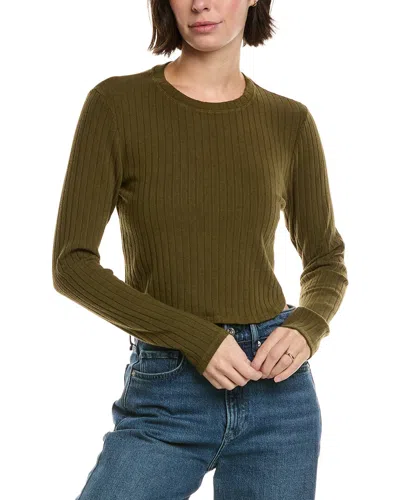 Bella Dahl Crop Crewneck Sweater In Green