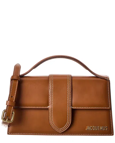 Jacquemus Bambino Large Leather Shoulder Bag In Brown
