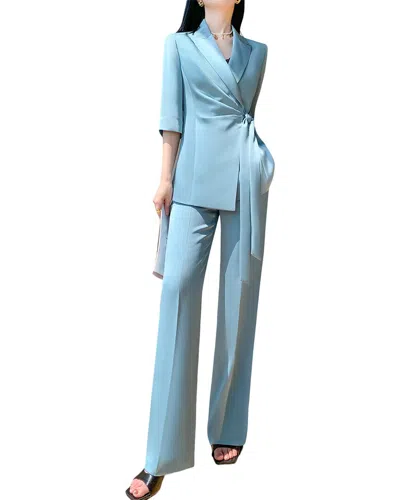 Anette 2pc Blazer & Pant Set In Blue