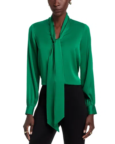 Elie Tahari Nicoletta Silk Blend Top In Green