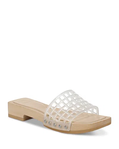 Vince Barb Jelly Slide Sandal In White