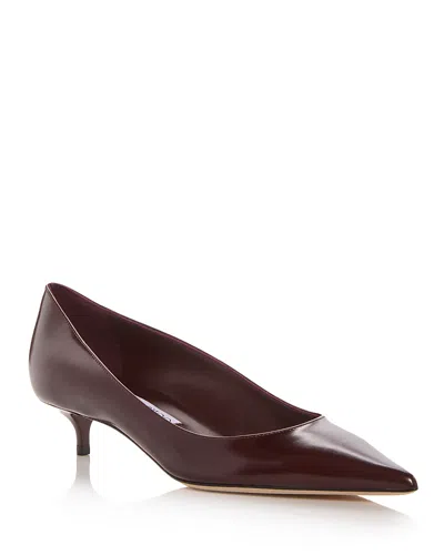 Jimmy Choo Stylish Kitten Heel Pointed Toe Pumps In Brown