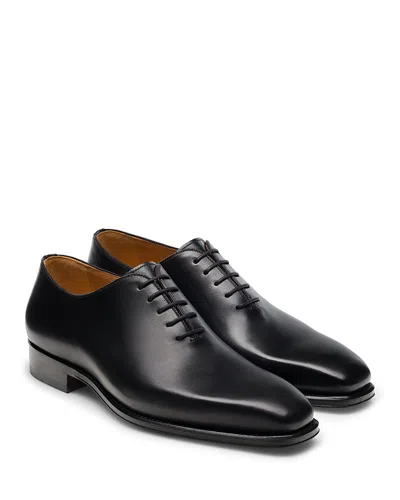 Magnanni Almond-toe Leather Oxford Shoes In Black
