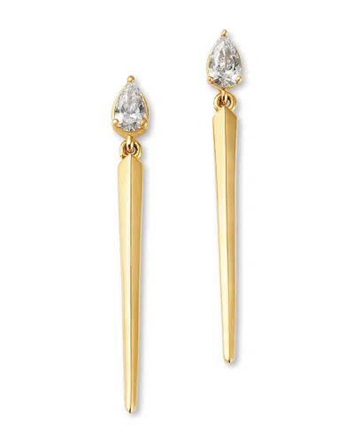 Bloomingdale's Fine Collection Pear Shaped Diamond Linear Drop Earrings In 14k Yellow Gold, 0.30 Tcw In Gold