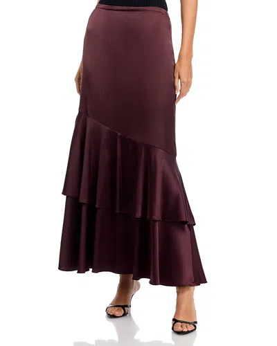 Area Stars Tiered Maxi Skirt In Brown