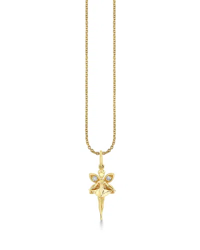 Sydney Evan 14k Yellow Gold Diamond Fairy Charm Necklace, 16 In Gold