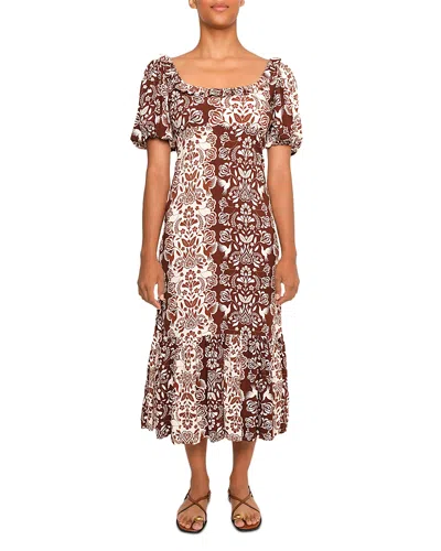 The Lulo Project The Signal Puffed Sleeve Dress In Multi