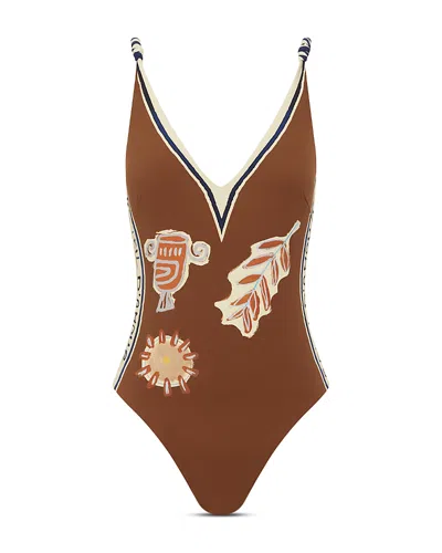 Alemais Soleil D'amour V Neck Swimsuit In Multi