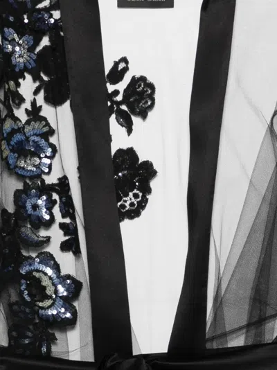 Carine Gilson Embroidered Short-sleeves Robe In Black