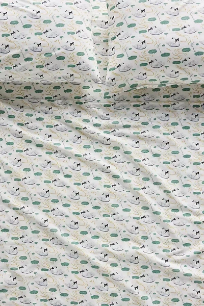 Anthropologie Organic Cotton Percale Printed Sheet Set In Multi