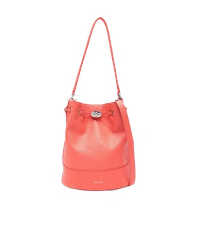 Zanellato Daily Small Leather Bucket Shoulder Bag In Red