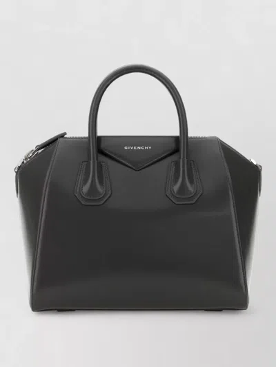 Givenchy Small Structured Leather Antigona Shoulder Bag In Gray