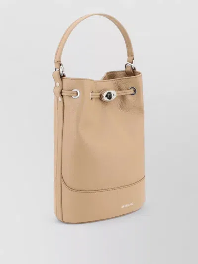 Zanellato Daily Small Leather Bucket Shoulder Bag In Nude