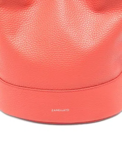 Zanellato Daily Small Leather Bucket Shoulder Bag In Red