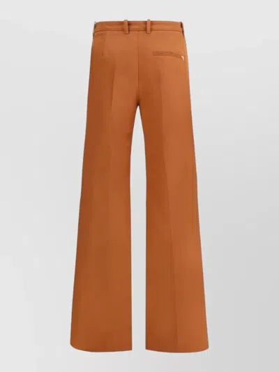 Chloé Wide Leg Trousers With Pockets And Loops In Orange