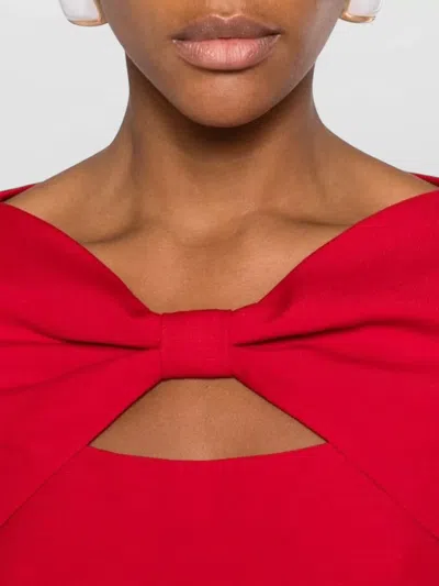 Valentino Mini Dress With Bow And Cut-out Design In Red