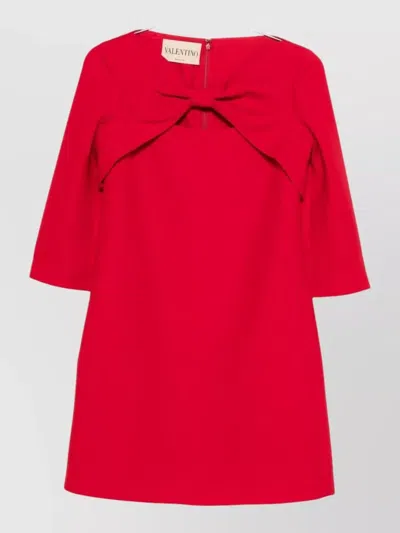 Valentino Mini Dress With Bow And Cut-out Design In Red