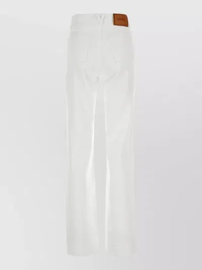 Versace Straight Leg Denim Trousers With Pockets And Loops In White