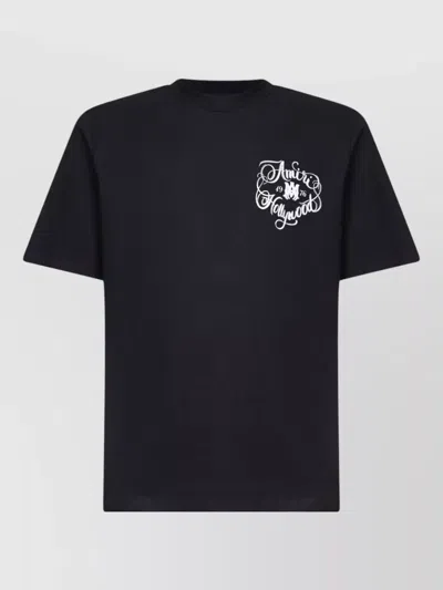 Amiri Graphic Print Crew Neck Short Sleeve Top In Black