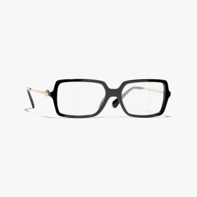 Chanel Rectangle Eyeglasses In Black