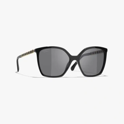 Chanel Square Sunglasses In Black
