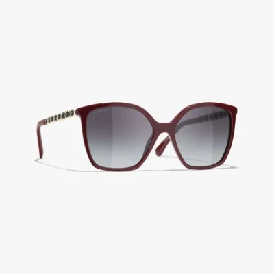 Chanel Square Sunglasses In Burgundy