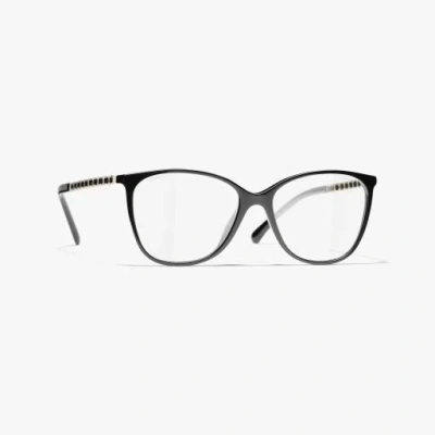 Chanel Square Blue Light Glasses In Black