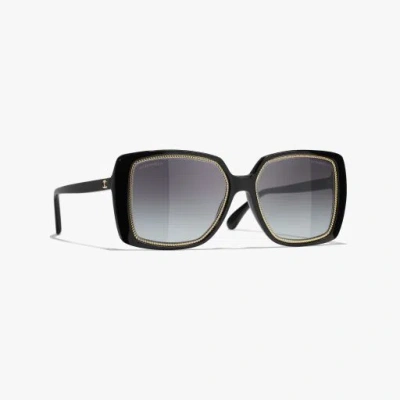 Chanel Square Sunglasses In Black
