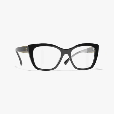 Chanel Cat Eye Eyeglasses In Black