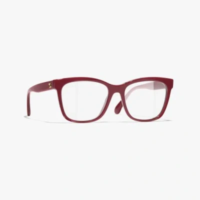 Chanel Square Eyeglasses In Red