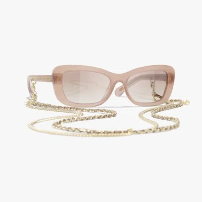 Chanel Rectangle Sunglasses In Neutral