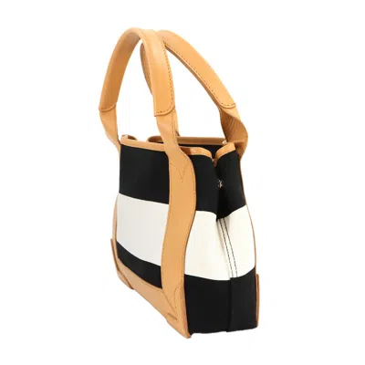 Pre-owned Balenciaga Beige Black White Leather Canvas Shoulder Bag Tote Bag ()