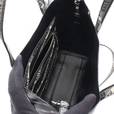 Pre-owned Balenciaga Black Gray White Coated Canvas Tote Bag ()