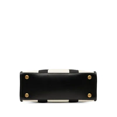 Pre-owned Balenciaga Black Ivory Canvas Leather Shoulder Bag Tote Bag () In Multi