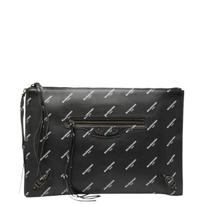 Pre-owned Balenciaga Black Leather Clutch Bag ()