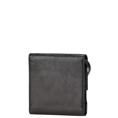 Pre-owned Balenciaga Black Leather Wallet (tri-fold) ()