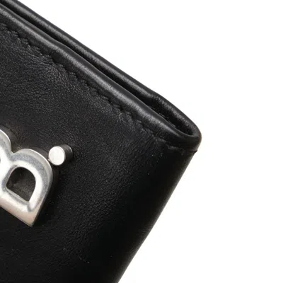 Pre-owned Balenciaga Black Leather Wallet (tri-fold) ()